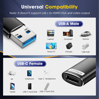 Adaptateur USB 3.2 vers Type C Femelle 10 Gbps Noir AM vers CF Connecteur OTG pour Ordinateur de Bureau et Portable - Prix Usine