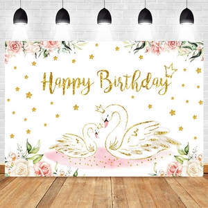 Dream Swan Background Ballet Girl festa di compleanno per bambini doccia neonatale fotografia <span class=keywords><strong>sfondo</strong></span> Banner personalizzato foto - Product Image 3