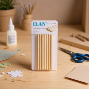 Bastoncini di legno ILAN 8.0x300mm, confezione da 6 pezzi per artigianato e fai da te - Product Image 3