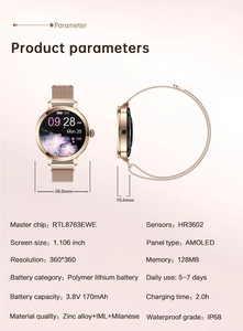 Montre connectée NX7 pour femmes, étanche, écran AMOLED, réponse aux appels, moniteur d'oxygène sanguin, moniteur <span class=keywords><strong>de</strong></span> fréquence cardiaque, suivi d'activité, <span class=keywords><strong>calendrier</strong></span>, suivi <span class=keywords><strong>de</strong></span> santé - Product Image 6