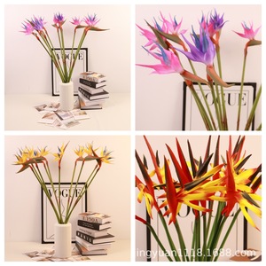 Fleur artificielle mini oiseau de paradis Jingyuan PU 55g, décoration pour photographie de mariage et décoration intérieure - Product Image 2