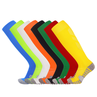 Chaussettes de football longues rembourrées professionnelles en gros, tricotées à ressort, pour enfants, jeunes, hommes, sports, mi-manches, chaussettes d'équipe de football