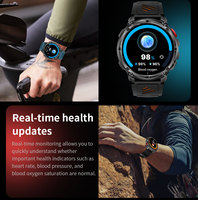 Montre connectée de sport d'extérieur GPS IP67, batterie longue durée 1100 mAh, lampe de poche, boussole, altimètre, modes sportifs multiples pour