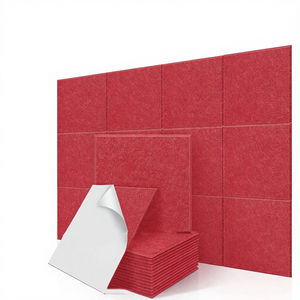 PET Felt Self-Adhesive Acoustic Wall <strong>Panels</strong> 30x30cm 12 Pcs Black Polyester <strong>Sound</strong> <strong>Proof</strong> Traditional Design for Bedroom Hotel - Product Image 5