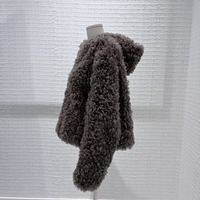 Veste en fourrure d'agneau pour femmes, doublée de peau de mouton, à capuche, décontractée, avec fermeture éclair, chaude et confortable, épaisse, pour les journées d'hiver froides