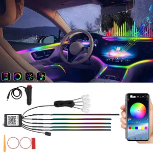 Evrensel akrilik araba dekorasyon ortam aydınlatma araba iç RGB Led şerit ortam işığı senfoni araba ortam işığı kiti
