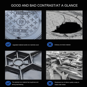 Zhenhan D400 của nhà sản xuất cung cấp trực tiếp en124 Tiêu chuẩn chống rơi dễ uốn sắt manhole bìa đen bitum sơn cho - Product Image 5