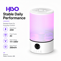 Humidificateur d'air ultrasonique 3L 20W alimenté en courant alternatif, débit 200ml/h, coupure automatique en cas de faible niveau d'eau, silencieux 40dB, commande tactile, ABS céramique, fonction de minuterie 10-20 heures