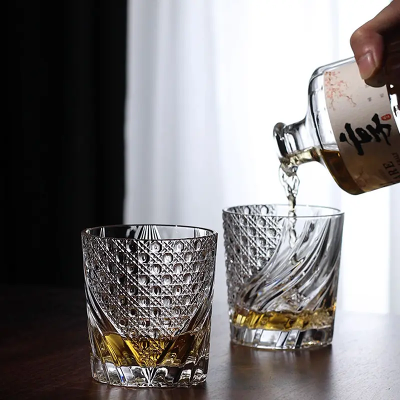 Yaratıcı gravür ağır viski ruhu cam bardak bardak su meyve suyu bardağı fincan Bourbon viski için 250ml