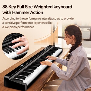 <span class=keywords><strong>Piano</strong></span> <span class=keywords><strong>numérique</strong></span> portable TERENCE X88E à 88 touches lestées, instruments de musique de qualité professionnelle <span class=keywords><strong>pour</strong></span> la pratique à domicile - Product Image 2