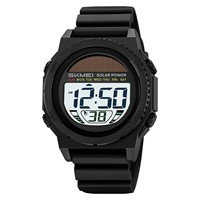 SKMEI 2358 Solar-Digitaluhr Wasserdichte Sportuhr Multifunktions-Chronograph Alarm EL-Licht für Herren