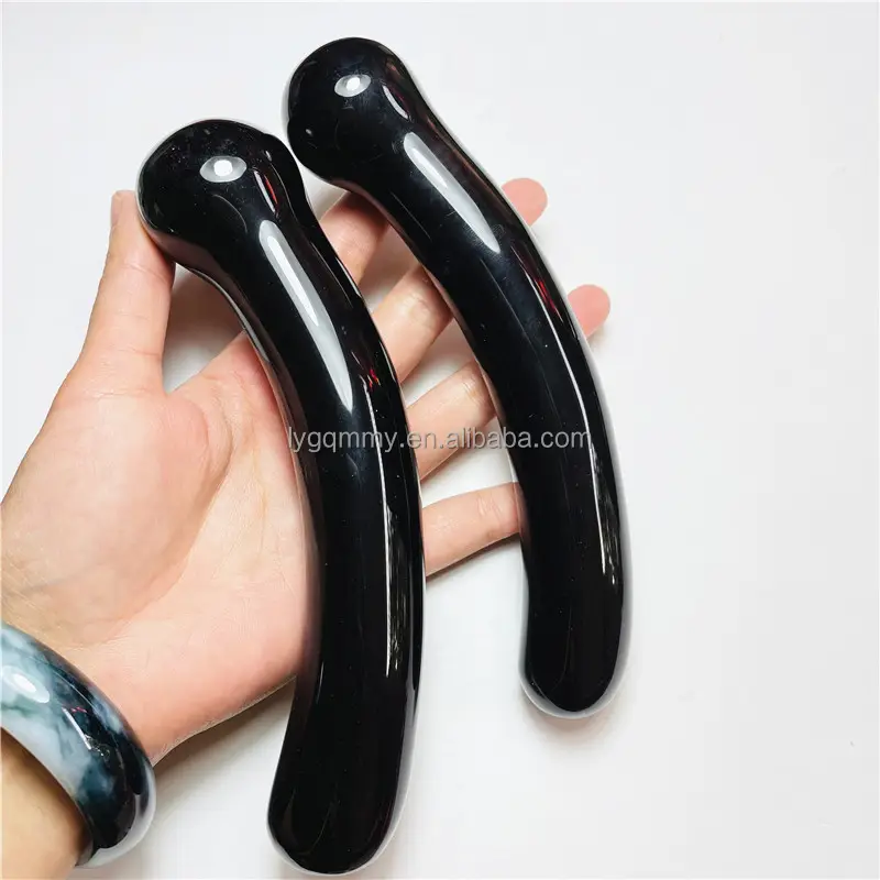 Black Obsidian Crystal Yoni Massage Wand Healing Obsidian Quartz Dildo Yoni Wand For Women Gifts