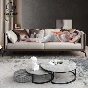 Lujo moderno diseño <span class=keywords><strong>italiano</strong></span> sala de estar dormitorio muebles de cuero 4 asientos sofá de esquina - Product Image 5