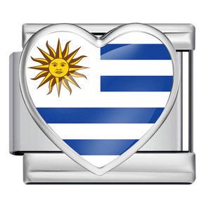 Accesorio de pulsera de acero inoxidable con patrón de bandera nacional en forma de corazón, módulo DIY para la fabricación de pulseras - Product Image 3