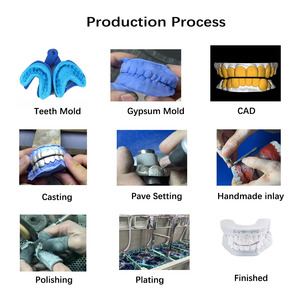 Ensemble de lettres personnalisées avec des personnages de dessins animés, <span class=keywords><strong>Grilz</strong></span> dentaires, plaqué or, argent S925, Moissanite VVS, bijoux Hip Hop - Product Image 4