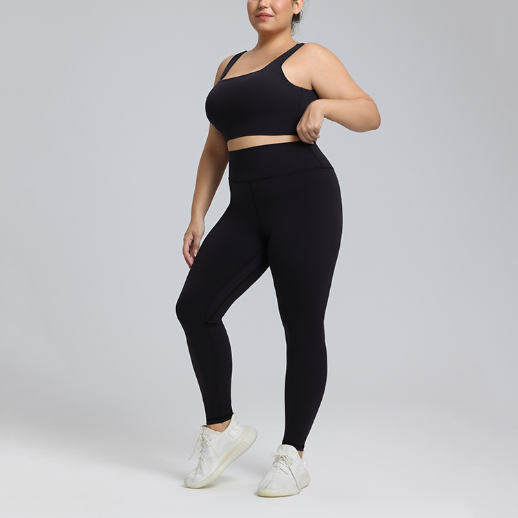 Women Plus Size High Waist Yoga Leggings Peach Hip Fitness Pants Slimming Effect Casual Four-Way Stretch Quick Dry