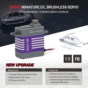 Mô tơ servo vi mô không chổi than chính xác cao 450 Mini RC, lực đẩy 9Kg, thời gian phản hồi 0.07s, điện áp 8.4V, hộp kim loại nhôm, 8000 vòng/phút, dùng cho máy bay trực thăng - Product Image 5