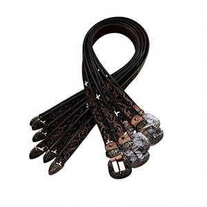 Cinturón de Cuero Vacuno con Hebilla de Estilo Europeo Vintage para Hombre, Grabado Personalizado, Impermeable, Ecológico, Resistente y Duradero - Product Image 1