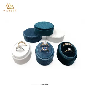 Webest boîte à bijoux en velours boîte à bagues en velours ovale personnalisée boîtes d'emballage pour bijoux