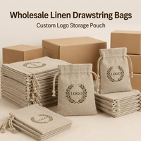 Sacs en lin recyclables de grande taille 20x30cm, sacs cadeaux en toile de jute, sacs de rangement personnalisés avec logo, vente en gros