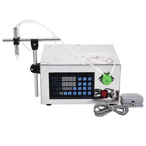 Semi-Automatic Small Fruit Juice Milk Tea Beverage Pedal Control Liquid Filling Machine for Soda and <b>Beer</b> Plastic Chemical - Product Image 1