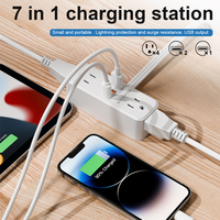 PUJIMAX US Plug Chargeur Rapide Type C Multiprise avec Usb Surge Protector Prises d'extension Prise Plate avec prise multiple