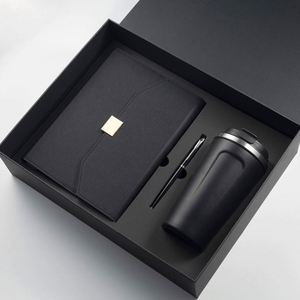 Luxury 4-In-1 Men's Pu Notebook Wallet Keychain Pen Custom Logo Corporate Executive Thanksgiving <b>Gift</b> <b>Set</b> - Product Image 5