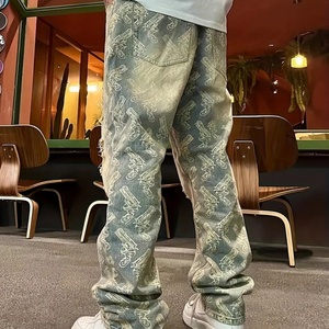 Jeans Rotos Desgastados con Estampado Moderno para Hombre, Tendencia 2025, Adecuados para la Cultura Hip-hop Urbana - Product Image 5