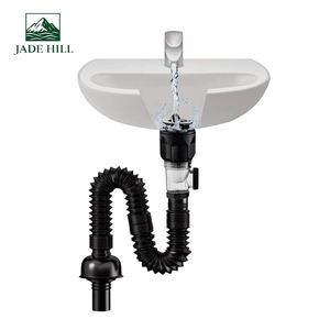 Factory Supply PP Telescopic <b>Sink</b> Drain Pipe TPE Coated Wash Basin Drain Pipe Solid SS304 Flip Flap Anti-odor Siphon - Product Image 1