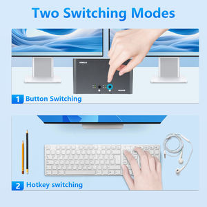 Commutateur <span class=keywords><strong>KVM</strong></span> HDMI 4K 60Hz GC <span class=keywords><strong>2</strong></span> ports 4 moniteurs, boîtier de commutation à écran quadruple, contrôleur partagé USB 3.0 pour PC portable - Product Image 2