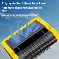 Lampe de plongée LED solaire portable étanche IP65 avec boîte à outils intégrée, rechargeable par USB, batterie au lithium 1800 mAh, corps en ABS magnétique