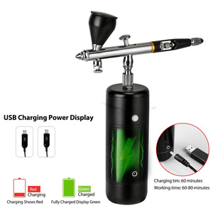 Kit aérographe avec compresseur rechargeable 32 PSI, double action, alimentation par gravité, pour travaux artistiques, maquillage, nail art, décoration de gâteaux, portable - Product Image 3