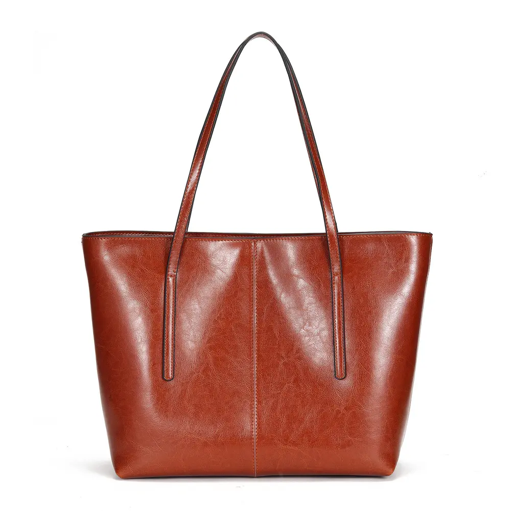 British retro style genuine leather handbags vegan vintage shopping hand bags ladies tote bag for women