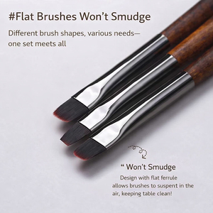 8 Piece Nail Gel Extension Brush <b>Set</b> Thick Tough Nylon Bristle Wooden Handle Gradient <b>Paint</b> Fine Line Nail Art Tool for Salon - Product Image 4