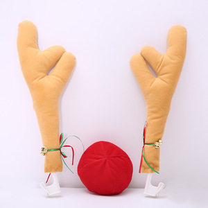 Decoración al aire libre Elk Antler Car Vehicle Nose Horn Costume Decor Set Rudolph Christmas <span class=keywords><strong>Reno</strong></span> Antlers Red Nose Ornaments - Product Image 3