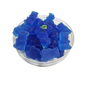 Passen Sie Fitness-Ergänzung Kreatin blau Himbeer geschmack Kreatin Mono hydrat Gummis Großhandel Kreatin Gummis