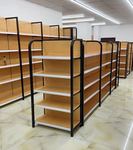 Guichang المواد المعدنية أربعة أعمدة الخشب الحبوب لون الرف قدرة تحمل قوية يمكن تعديلها في الإرادة - Product Image 2