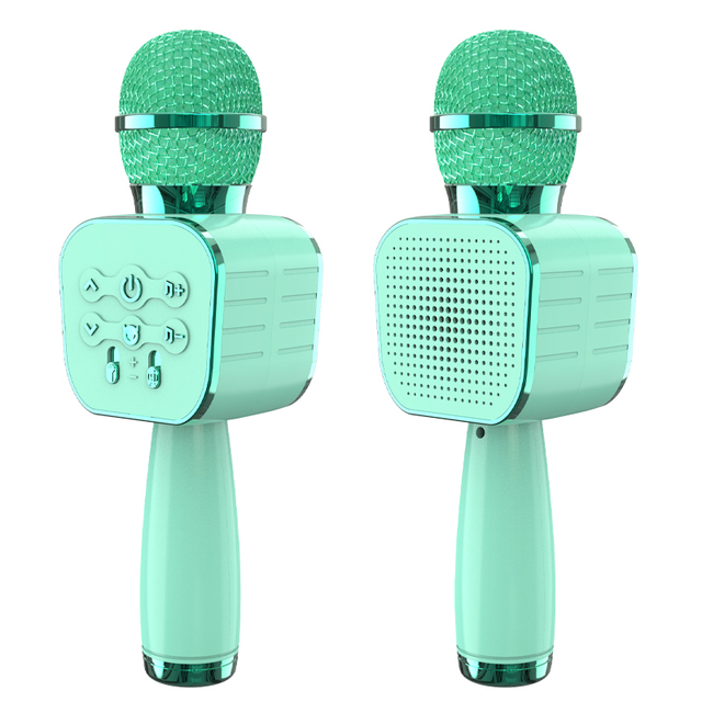 Kids Wireless Karaoke Microphone with BT Speaker Magic Voice Changer Handheld Mic Portable KTV Singing Microphone for Children