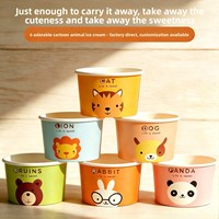 Vasos de Cartón Desechables de Grado Comercial de Pared Simple para Helado y Yogur, Contenedores, Tapas, Cajas, Tazones para Llevar, Bebidas Frías