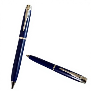 Stylo rotatif en métal de haute qualité de la marque OLIVIA, couleur bleue, écologique, avec logo personnalisé, pour la papeterie d'entreprise, stylo d'écriture de bureau - Product Image 1