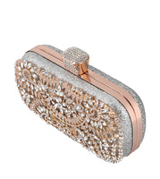 Nouvelle pochette de soirée argentée pour femmes, sac à main en cristal, pochette de soirée