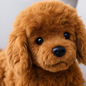 Peluche Realista de <span class=keywords><strong>Maltipoo</strong></span>, <span class=keywords><strong>Cachorro</strong></span> Peludo Marrón, Suministro Directo de Fábrica para Importadores Globales - Product Image 2