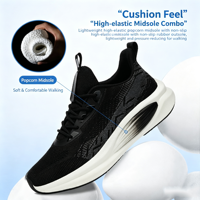 Chaussures de course noires en tricot pour hommes, style chaussette, respirantes, avec semelle blanche amortie, personnalisables OEM/ODM, vente en gros, directement de l'usine