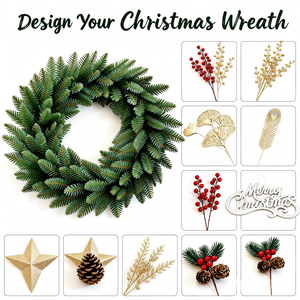 Yiwu Southpeak Customize Your Own Christmas Wreath-DIY <b>Kit</b> with Assorted Ornaments, Ribbons&Pine Cones for Unique Holiday Decor - Product Image 1