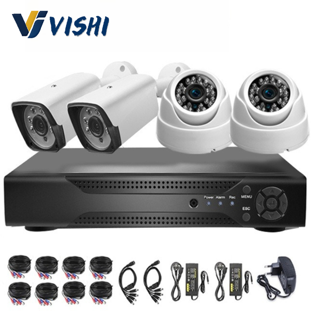 Vishi 2MP 5MP 4CH AHD Coaxial CCTV NVR Kit CMOS Wired Security Cameras Infrared Night Vision HD Surveillance System