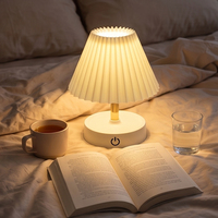 Lámpara de Mesa LED Telescópica con Altura Ajustable, Control Táctil, Recargable, Pantalla Plegable, Luz Cálida, Lámpara de Escritorio para Mesa de Noche
