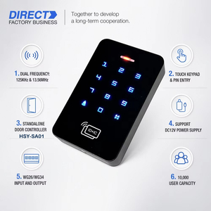 Clavier de contrôle d'accès double fréquence EM 125KHz & <span class=keywords><strong>MF</strong></span> 13.56MHz, lecteur de cartes RFID, contrôleur autonome, système d'entrée de porte avec certification CE - Product Image 1