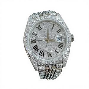 Wholesale Sport Diamond Stainless Steel Luxury <b>Iced</b> <b>Out</b> Automatic Mechanical <b>Watch</b> Men Women 10 Bar Water Resistant Moissanite - Product Image 1