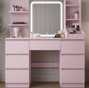 Tables de toilette compactes en MDF pour petites chambres, meuble de rangement compact pour placement en coin étroit - Product Image 1