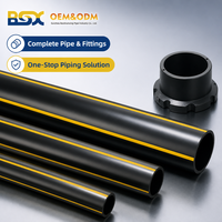 Tuyau de gaz HDPE PE100 SDR11 20-630 mm PN16, tube en polyéthylène pour gaz naturel souterrain, pour l'alimentation en GPL